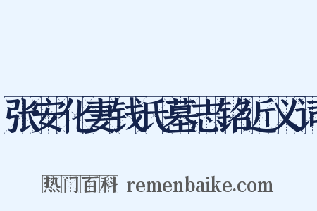 张安化妻钱氏墓志铭近义词是什么意思的图片